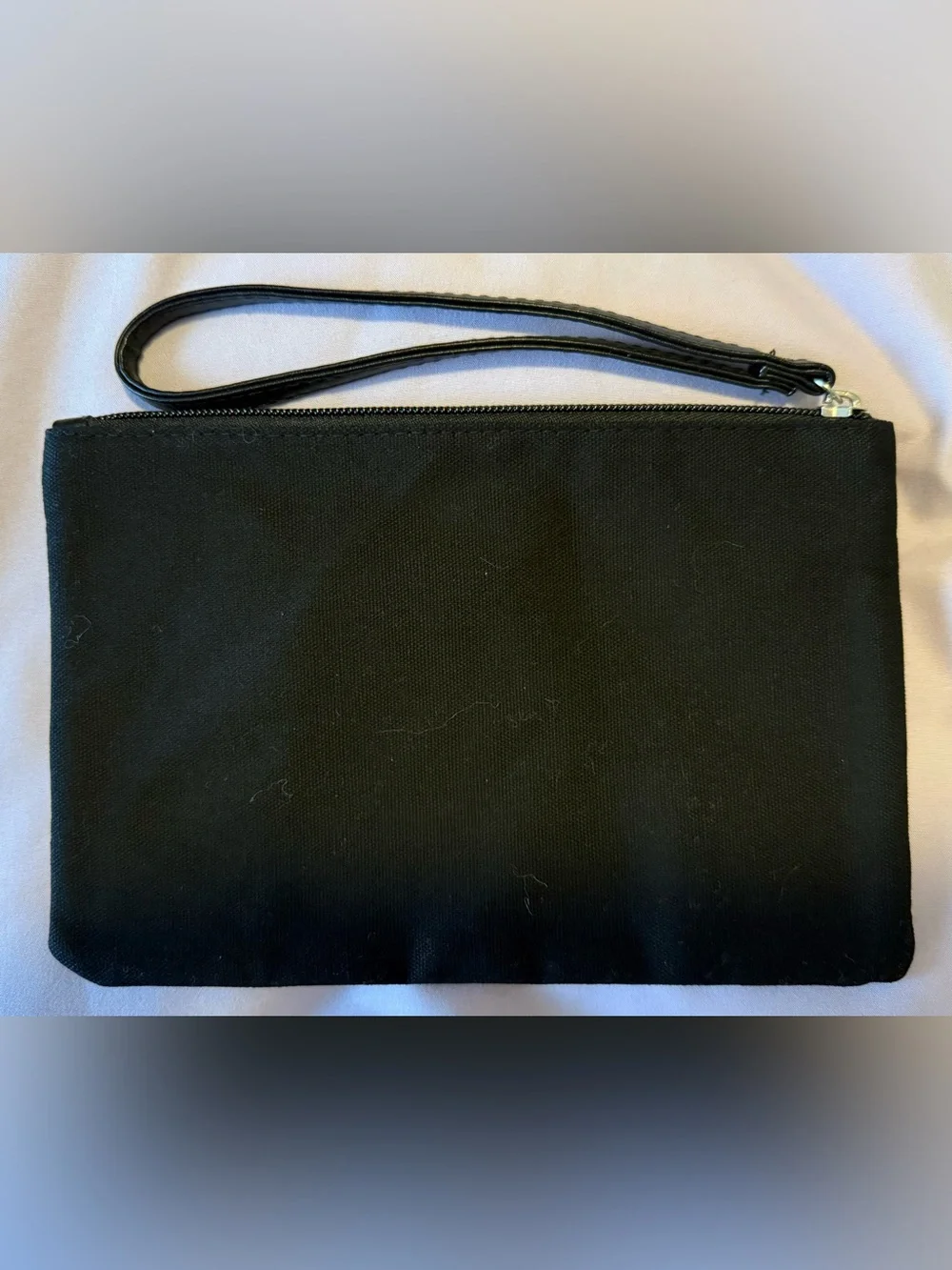 NWT Victoria's Secret Black Cosmetic Bag/Beach Pouch with Silver Sequin Logo